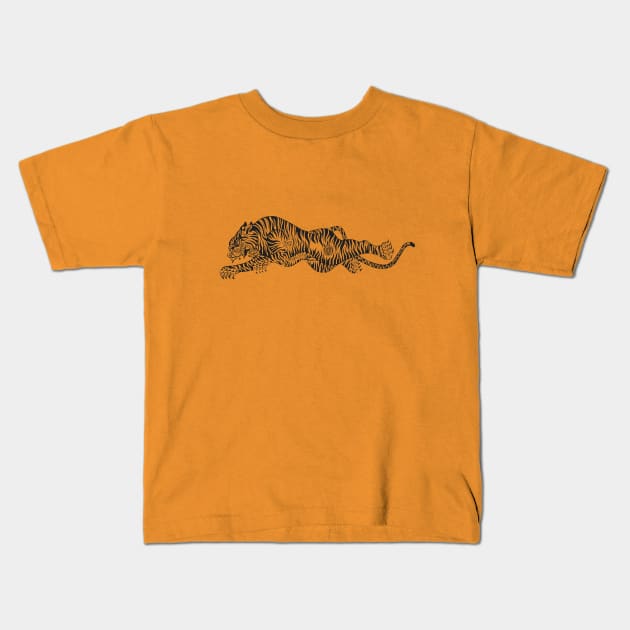 Traditional Tiger Tattoo Tiger Kids T-Shirt by CNS Studios